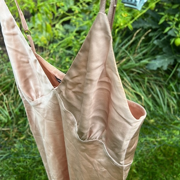 LENA MEDOYEFF SILK PINK MIDI DRESS OR SLIP XS - Picture 4 of 16